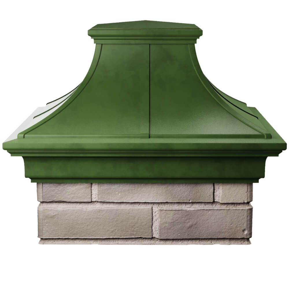 Колпак Zking Монблан Премиум Зеленый на столб 1.5х1.5 кирпича (385х385мм) Сыктывкар фото