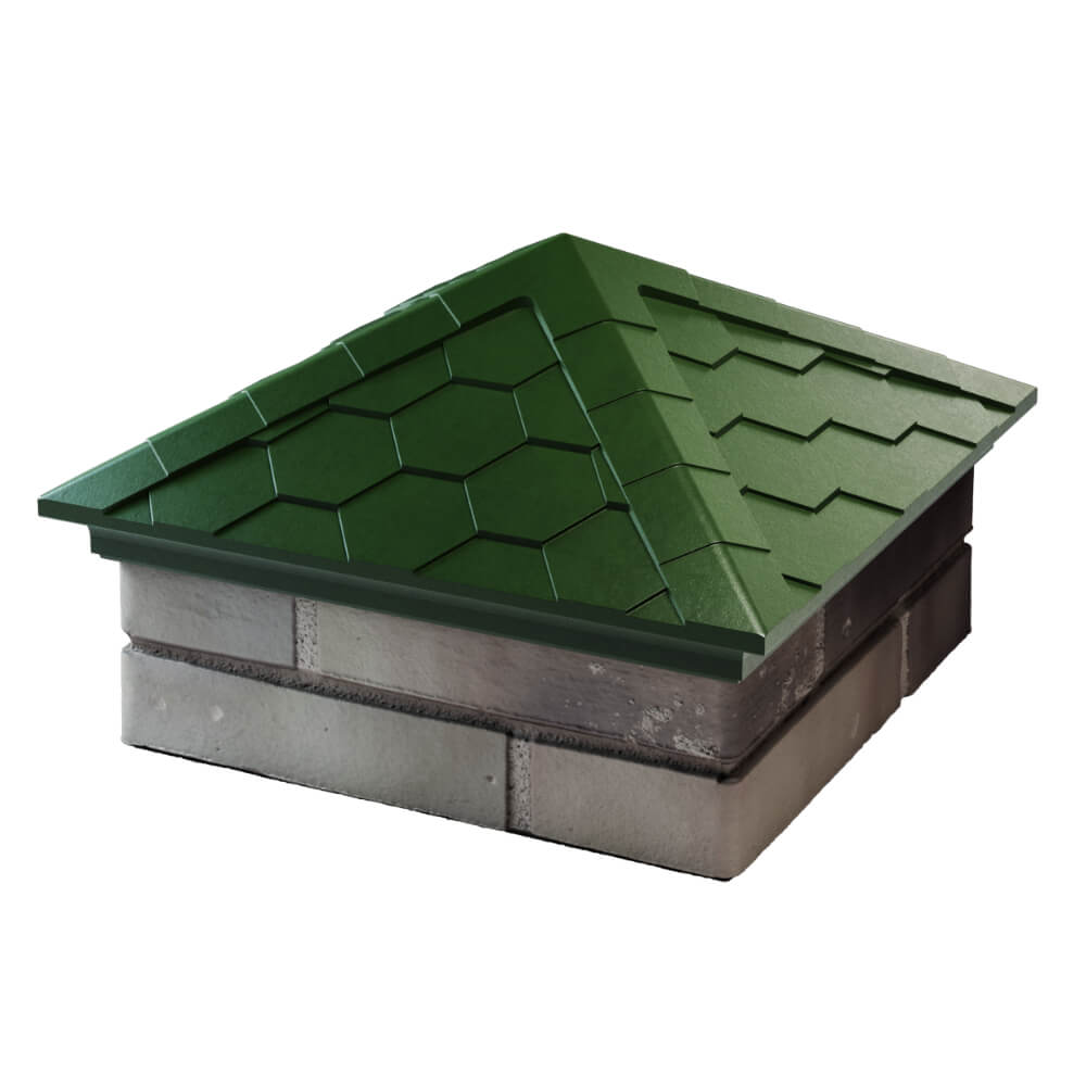 Колпак Zking Эверест Зеленый на столб 1.5х1.5 кирпича (390х390мм) в Сыктывкаре фото