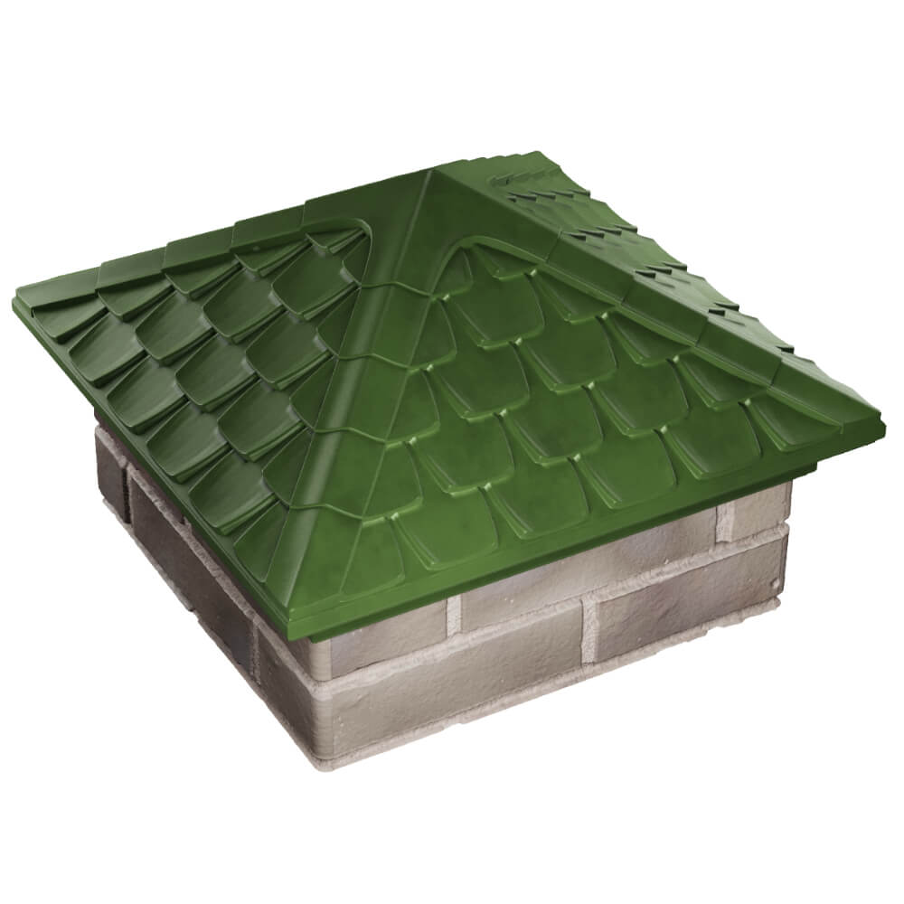 Колпак Zking Эльбрус Зеленый на столб 1.5х1.5 кирпича (385х385мм) в Сыктывкаре фото