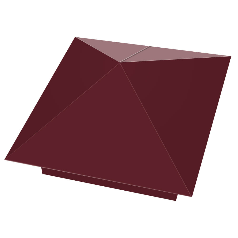 Колпак металлический 390х390мм RAL3005 Красное Вино заборный Сыктывкар фото