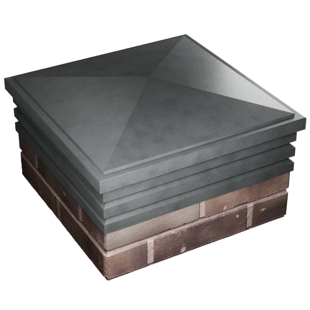 Колпак Zking Бона ХайТек Серый на столб 2х2 кирпича (513х513мм) в Сыктывкаре фото