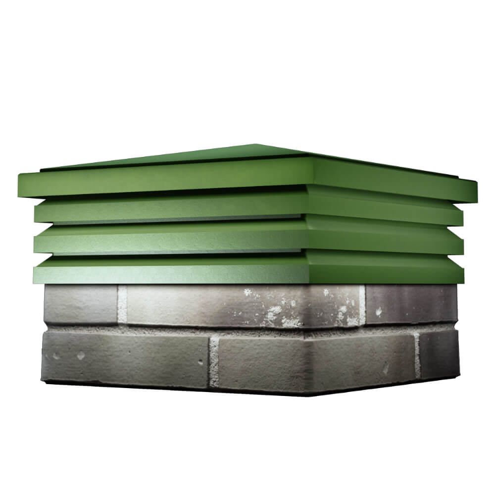 Колпак Zking Бона ХайТек Зеленый на столб 1.5х1.5 кирпича (385х385мм) в Сыктывкаре фото