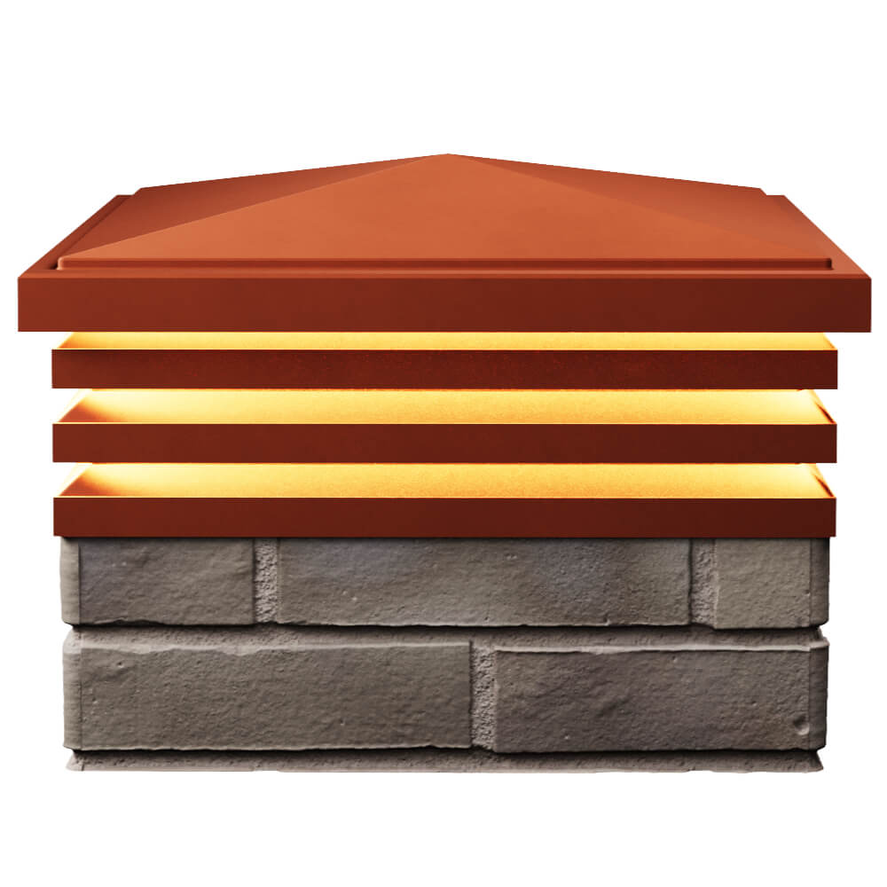 Колпак Zking Бона ХайТек Красный на столб 1.5х1.5 кирпича (385х385мм) с подсветкой в Сыктывкаре фото