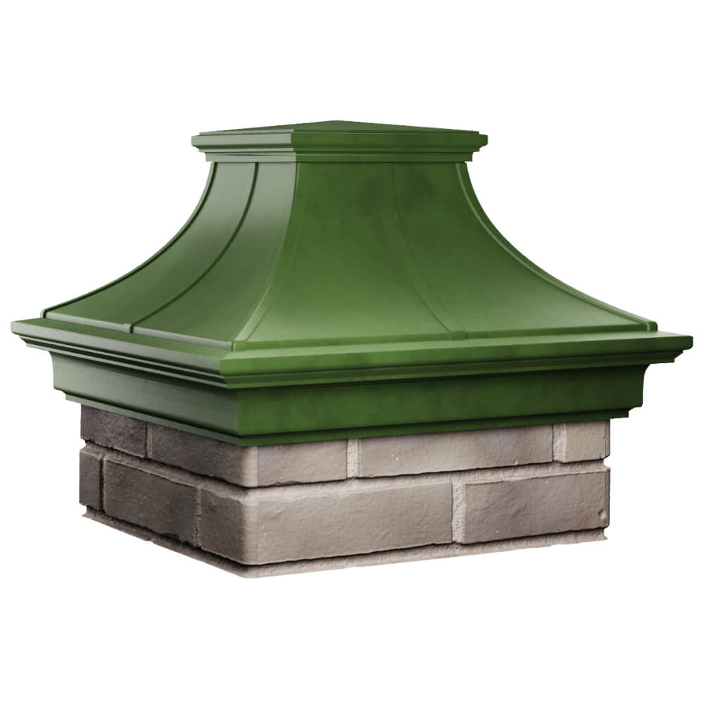 Колпак Zking Монблан Премиум Зеленый на столб 1.5х1.5 кирпича (385х385мм) в Сыктывкаре фото