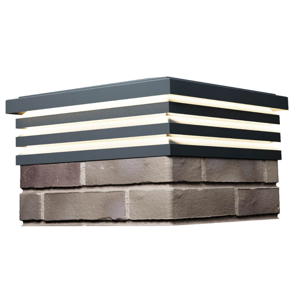 Колпак Zking Бона ХайТек Серый на столб 1.5х1.5 кирпича (385х385мм) с подсветкой в Сыктывкаре фото