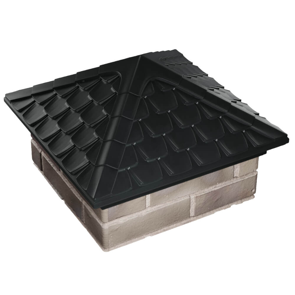 Колпак Zking Эльбрус Черный на столб 1.5х1.5 кирпича (385х385мм) в Сыктывкаре фото