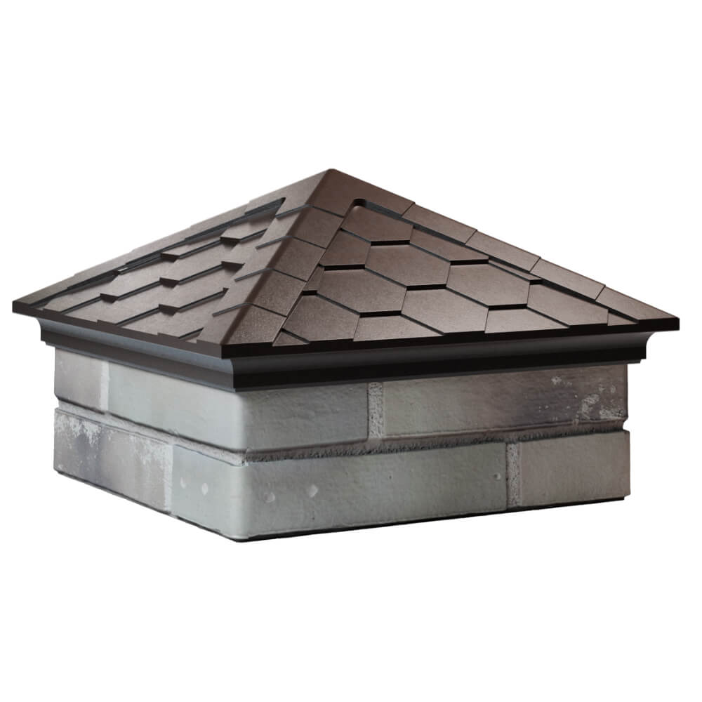 Колпак Zking Эверест Коричневый на столб 1.5х1.5 кирпича (390х390мм) в Сыктывкаре фото