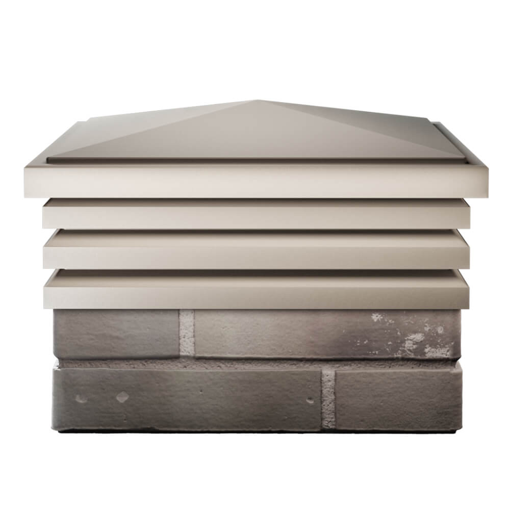 Колпак Zking Бона ХайТек Бежевый на столб 1.5х1.5 кирпича (385х385мм) Сыктывкар фото