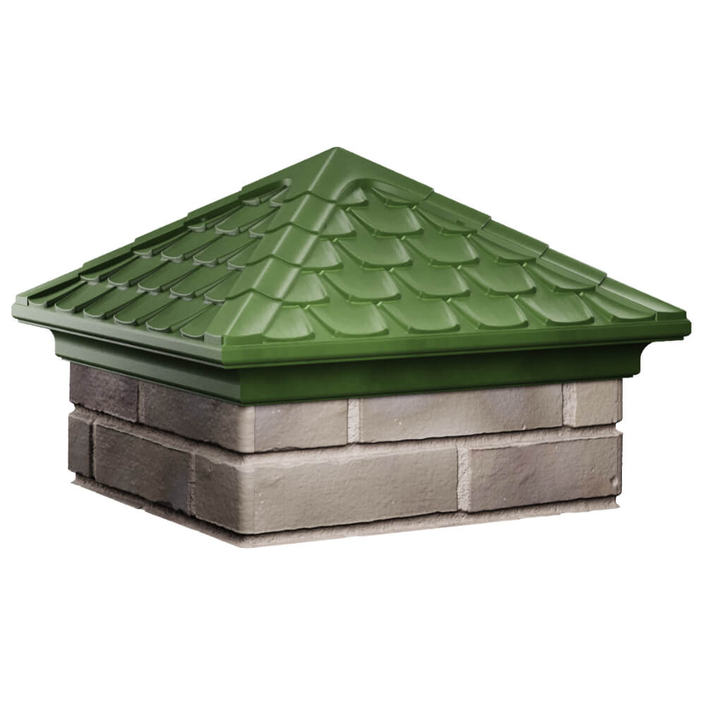 Колпак Zking Эльбрус Зеленый на столб 1.5х1.5 кирпича (385х385мм) в Сыктывкаре фото